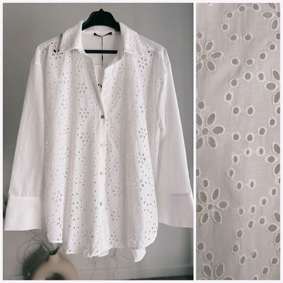 ZARA OPENWORK EMBROIDERY SHIRT
WHITE MEDIUM NWT - Picture 1 of 4